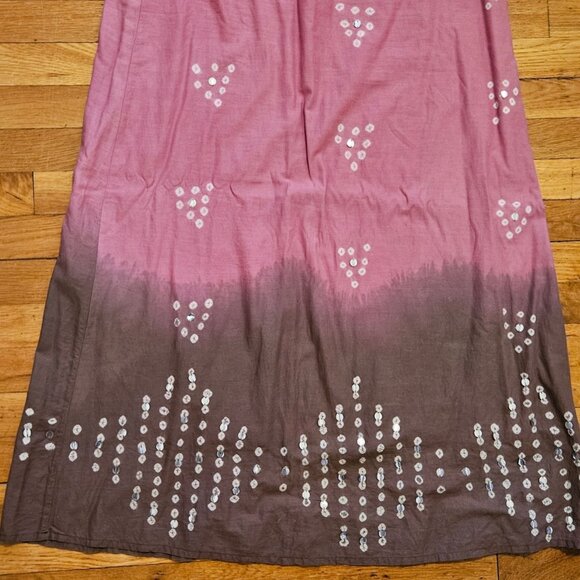 Gorgeous Maxi Skirt, Pink & Brown Ombre with Sequin Pattern, Draw String, 12 - Picture 2 of 2